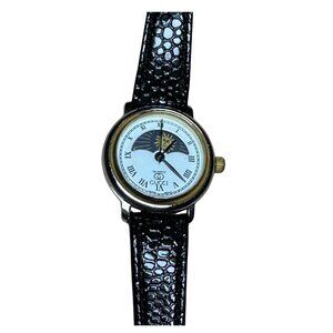 Vintage Gucci Moonphase Watch Genuine Leather Strap Swiss Made Needs Battery